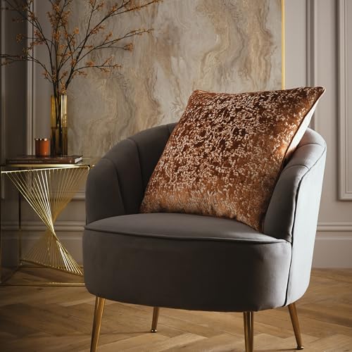 Laurence Llewelyn‑Bowen Atlas Jacquard Filled Cushion 55 x 55cm – Spice Decorative Scatter Pillow with Luxurious Textured Woven Design, Bold Statement Accent for Sofa, Bed or Living Room