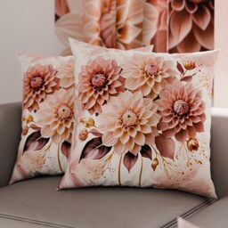 PETTI Italian Artisans - Pair of 65x65 cm Microfiber Cushion Covers, Decorative Pillows for Bedroom, Sofa, Living Room, Set of 2 Cushion Covers, Powder Floral Pillowcase, 100% Made in Italy