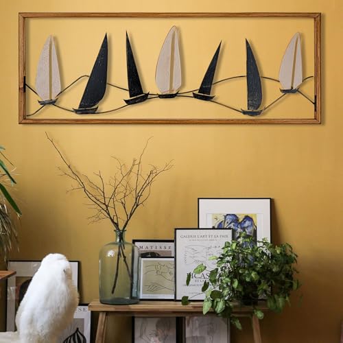 Hand-Painted Decorative Metal Wall Accessory, 90 x 3.5 x 34 cm, 100% Metal, 0.8 mm Thickness, Unique Colour Variations for Stylish Home Decor