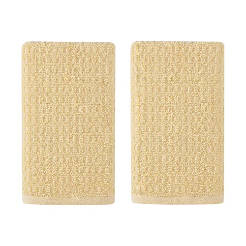 Tommy Bahama Hand Towel Set Highly Absorbent Cotton Bathroom Decor, Low Linting & Fade Resistant, 2 Piece, Northern Pacific Yellow