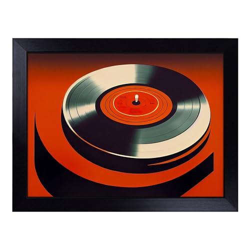 Lap Tray with Bean Bag Cushion, Sublime Vinyl Record Art Abstract - Handmade in the UK, Raised Wooden Edge, Padded Cushion, Heat-Resistant Wipe-Clean Surface, for Meals, Laptops and Crafts