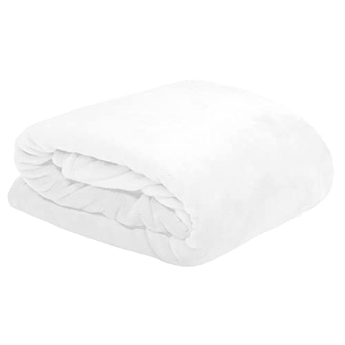 Stof P25792009 130 x 160 cm 100 Percent Polyester Blankets, White