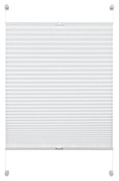 Deco Company Pleated Blind for Clamping, Opaque Folding Blind, Mounting Kit Included, Pleated Blind with Two Operating Rails, White, 100 x 130 cm (WxH)