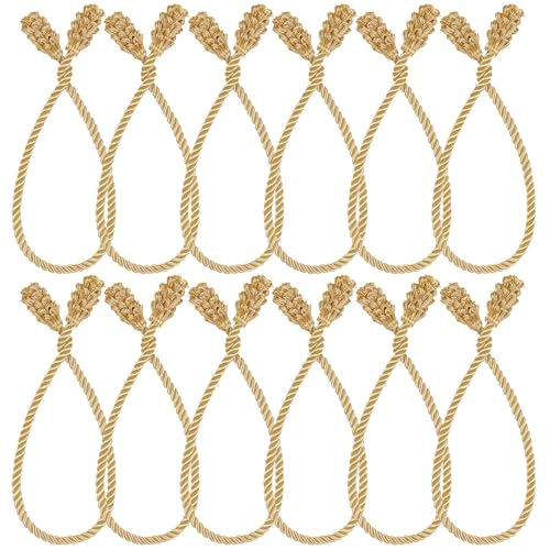 Shappy Christmas Garland Ties - Reusable and Flexible Twist Ties for Garland, Banisters and Home Decoration (Gold, 12)