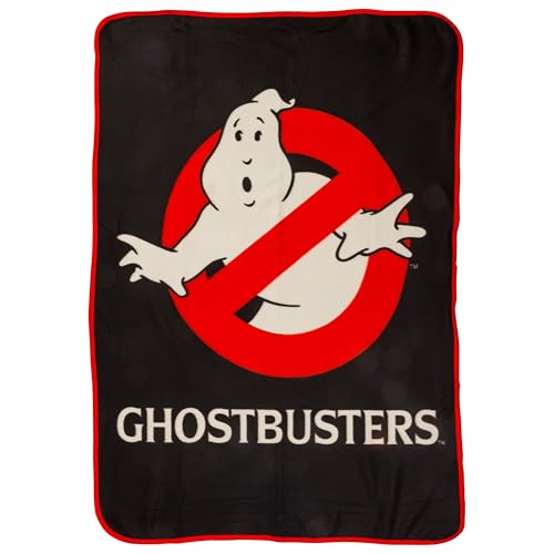 "Silver Buffalo Ghostbusters No Ghost Movie Logo 45"" x 60"" Fleece Throw, Soft and Cozy Blanket, 180 GSM"