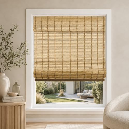 "CHICOLOGY, Roman Home Bamboo Patio, Blinds, Window Shade, 36"" W X 64"" H, Deer"