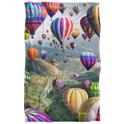 Jq Licensing - Royce Mcclure Hot Air Balloon Sky Roads Silky Touch Super Soft Throw Blanket 91 x 147 Cm