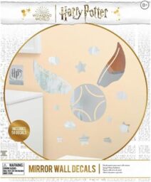 Paladone Harry Potter Golden Snitch Mirrored Wall Decals - Officially Licensed Merchandise for Boys and Girls, Bedroom Stickers Decor for All Ages, Silver Vinyl's for Potter Movie and Book Fans