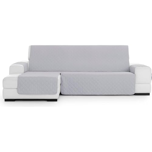 ECOMMERC3 Chaiselong Extra Left Padded and Non-Slip Sofa Cover ??? Grey Chaiselong Sofa Cover Full Protection, Comfort and Style in Adjustable and Washable Design