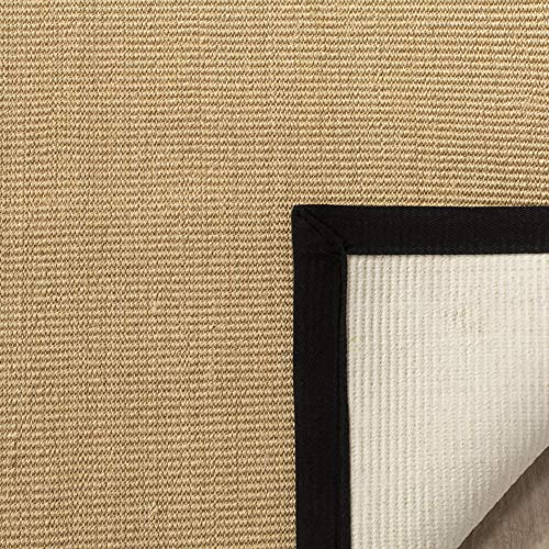 Safavieh Natural Fiber Rug for Living Room, Dining Room, Bedroom - Natural Fiber Collection, Short Pile, in Beige and Black, 76 x 122 cm