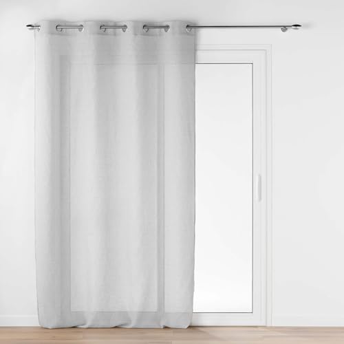 Douceur d'Intérieur, Ophelia Net Curtain with Eyelets (140 x 280 cm) Jacquard Woven Grey