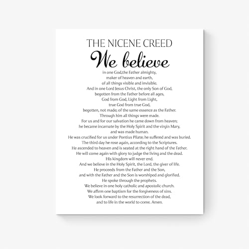 Nicene Creed - Ancient Beliefs Typography - Scripture Artwork - Christian Bible Verse - New Testament - Christianity - Religious - Inspirational Faith - Home Decor - Unframed Art Print (8x10)