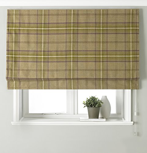 "Aviemore Blackout Roman Blind - Thistle Brown - Heritage Tartan Check - Faux Wool Effect - Ready Made (Fittings Included) - 100% Polyester - 153cm width x 137cm drop (60"" x 54"" inches) - Made by Riva"