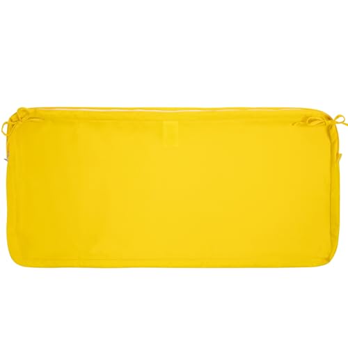 FUNHOME Outdoor Bench Cushion Cover 48 x18 x 3 inch,Water Resistant Cover with Zipper&Ties,Fade-Resistant Slipcover,Patio Porch Swing Cushion Cover Replacement Only,No Insert(Yellow)