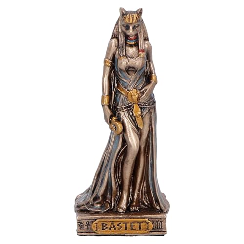 Nemesis Now Bastet Goddess of Protection (Mini) - Ancient Egypt Art Decor, Bronzed Hand-Painted Resin Statue, Mythology Collectible