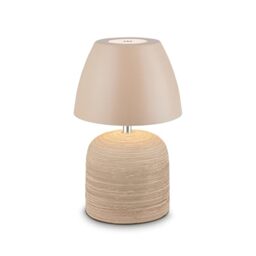 BRILONER - Rechargeable LED Table Lamp with Ceramic Base, IP44 Water Splash Protection, Touch Control, Dimmable, Battery Lamp, Bedside Light, Cordless, Indoor/Outdoor Lighting, 13,5X22 cm, Beige