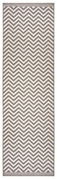 NORTHRUGS Indoor and Outdoor Palma Rug 80 x 350 cm - Reversible Rug Weatherproof Modern Design Zig-Zag Pattern Rug for Balcony Patio Garden Conservatory Living Room Rug Waterproof in Linen