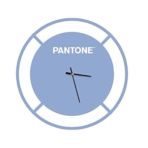 Homemania Round Wall Clock for Living Room Kitchen Office Blue White Metal 40 x 0.15 x 40 cm, Dimension du Produit: L40xP0,15xA40 cm, 1 kg