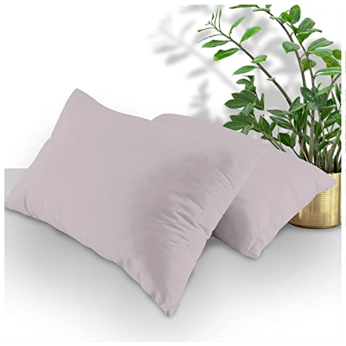 GC GAVENO CAVAILIA Housewife Pillow Cases, Envelop Closure Pillowcases 2 Pack, Poly Cotton Standard Covers, Grey, 74 X 48 Cm, 708582, 2 X Pillow Case