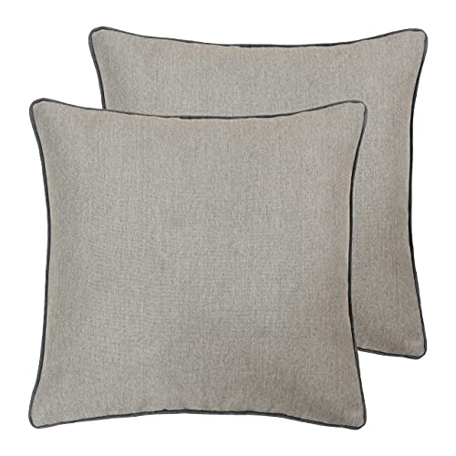 Paoletti Bellucci Polyester Filled Cushions (Twin Pack), Polyester, Tobacco/Graphite