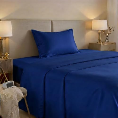 Jenny Ses??l Complete Bed Linen Set, Cotton, Made in Italy, Royal Blue - Durable
