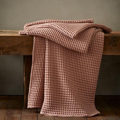 Pineapple Elephant Jaipur Chunky Waffle Cotton 150x200cm Blanket Throw Pink