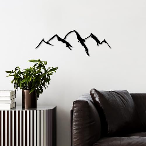 Stylish Black Decorative Metal Wall Accessory, 66 x 23 cm, 100% Metal (1.5 mm Thick), Easy Wall Mounting, Perfect for Modern Home Decor