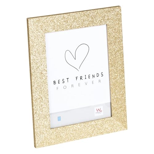 walther design Picture Frame Twinkle 15x20 cm, Gold with Glitter Finish, Portrait Frame, IT520G