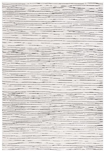 Safavieh Geometric Rug for Living Room, Dining Room, Bedroom - Melody Collection, Short Pile, Ivory and Black, 91 x 152 cm