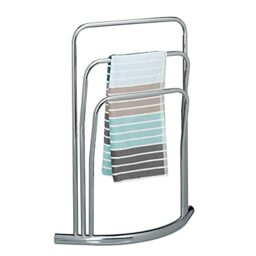 Relaxdays CURVY Towel Rack, Silver, 85 x 66 x 20 cm, Metal