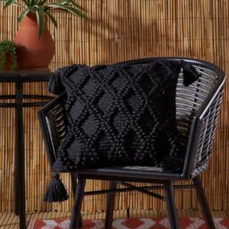 Drift Home - Alda Outdoor - Durable Cushion Cover - 43 x 43cm in Black