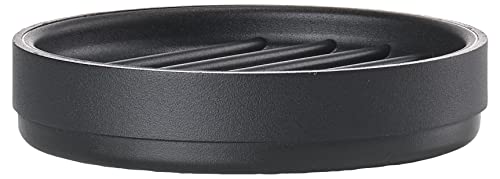 Zone Denmark Rim Soap Dish, Soap Dish Storage and Drip Tray for Solid Soaps, Round, Diameter 10.8 cm, Height 2.3 cm, Black