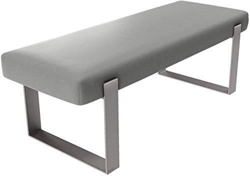 Vant Upholstered Bedroom Bed Bench - Living Room & Lounge Ottoman - 158 kg Weight Capacity (Vintage Leather Light Grey)