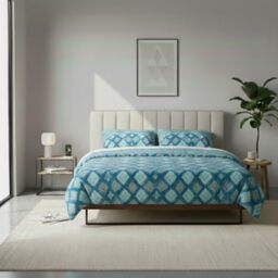 Jenny Sesàl Iside Cotton Sheet Set – Sheet Set + Pillowcases (Teal, Queen Size)