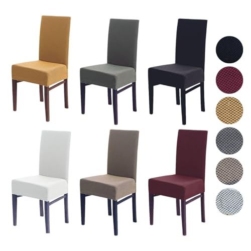 Easy dort Removable Stretch Washable Chair Cover - Grey - Elastic Chair Protector (Pack of 2) - Dining Room