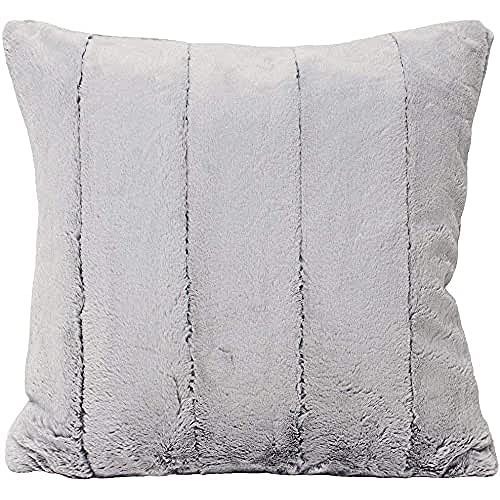 Paoletti Empress Cushion Cover – Soft Faux Fur Velvet Decorative Cushion Case with Concealed Zip for Elegant Home Styling (Grey - 55x55cm)