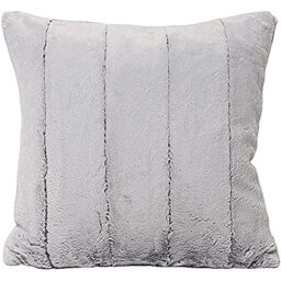 Paoletti Empress Cushion Cover – Soft Faux Fur Velvet Decorative Cushion Case with Concealed Zip for Elegant Home Styling (Grey - 55x55cm)