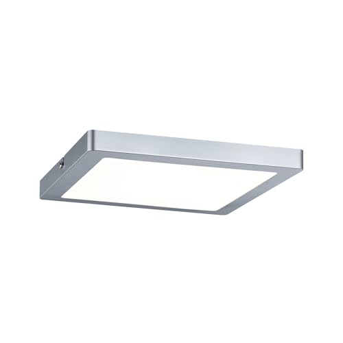 Paulmann 70866 LED Atria mounting Panel Rectangular Ceiling luminaire 20W Light 2700K Warm White Chrome matt dimmable for wall and Ceiling mounting