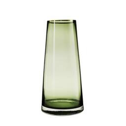 FUNSOBA Green Glass Flower Vase with Gold Mouth for Centerpieces Home Wedding Decoration (1, Large)