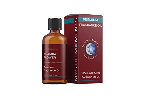 Mystic Moments - Champa Flower Fragrance Oil - 100ml - Champa Flower notes create a warm floral incense scent for candles, soaps, wax melts and diffusers.