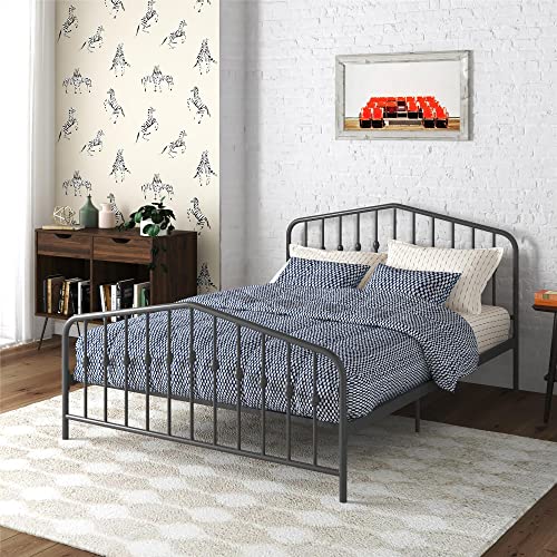 DHP Furniture Novogratz Bushwick Metal Bed Grey Double