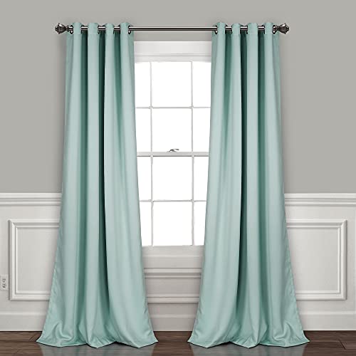 "Lush Decor Insulated Grommet Blackout Curtains Panel Pair, 52"" W x 84"" L, Blue"