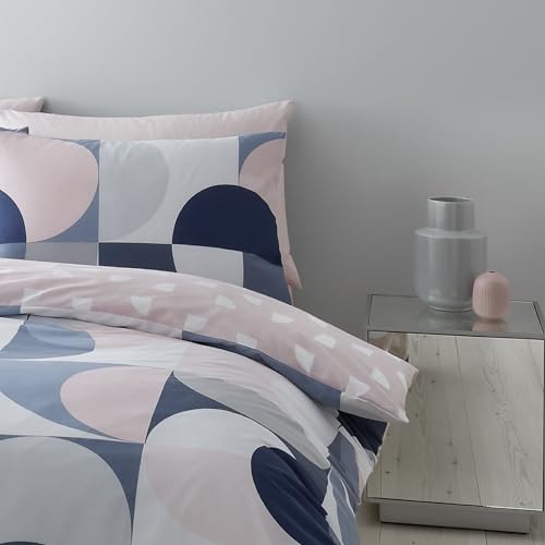 Catherine Lansfield Sirkel Geo Duvet Cover Set 155 x 220 cm + 80 x 80 cm (Pair)