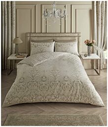 Luxurious Antoninette Bed Set with Duvet Cover and Pillow Cases, Polyester-Cotton, [ King - Natural ]