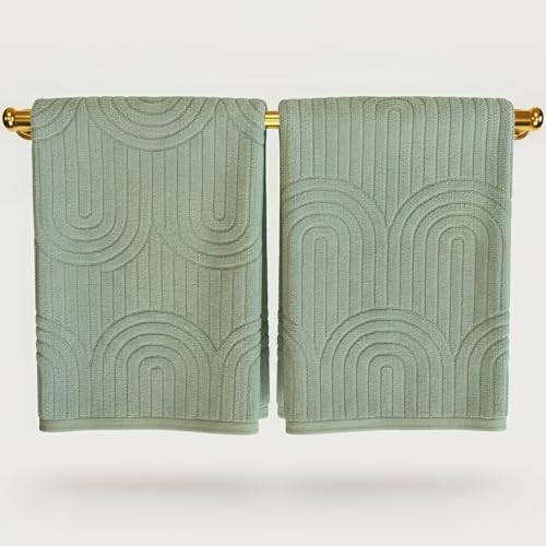 Decorative Hand Towels for Your Bathroom Or Kitchen ??? Luxurious Set of 2 Soft Boho Cotton Towels are Absorbent, Lightweight & Dry Quickly - Perfect to Elevate Any Bath Decoration at Home