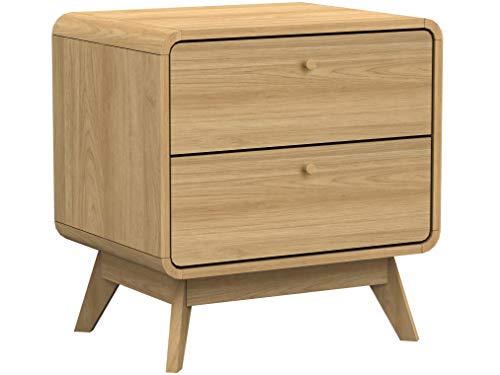 DHP Furniture Cassie End Table with 2 Drawers in wood, 39x51x53cm (DxWxH)