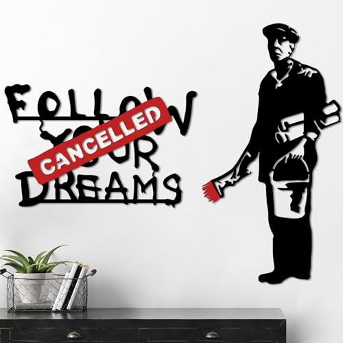 Stylish Decorative Metal Wall Accessory, 100% Metal, 1.5 mm Thick, 64 x 42 cm & 46 x 87 cm, White & Red, Easy Wall Mounting, Perfect for Home Decor