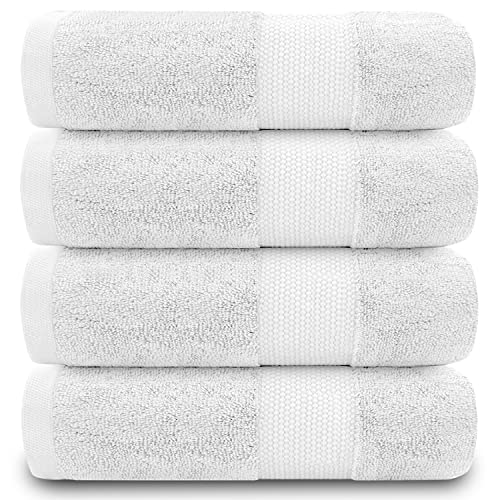 GC GAVENO CAVAILIA 700 GSM Premium Quality Hand Towels, Extra Absorbent 4pk 100% Ringspun Cotton Towel, White, 4PK
