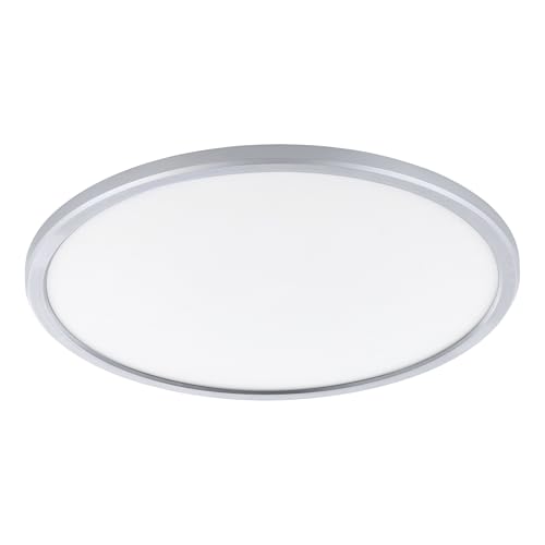 Eglo LED Bathroom Ceiling lamp Campaspero 2, Flat dimmable Ceiling Light with Remote, Plastic Silver, Warm to Cool White, IP44, Ø 42 cm