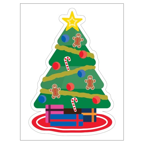 Christmas Door Stickers, Christmas Decorations Door Stickers Christmas Tree Sign Door Sticker 340 x 450 mm